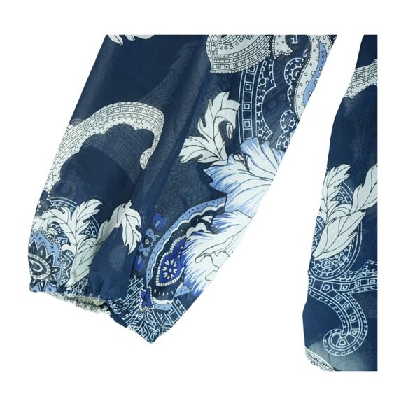 Melissa Paige Floral Paisley Blouse Peasant Long Sleeve Size XL Crochet Pattern - Picture 6 of 6